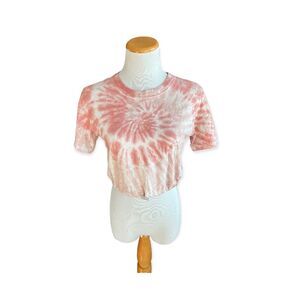Womens Victorias Secret PINK Cropped Crop Tie Dye Tee Shirt Top - Sz